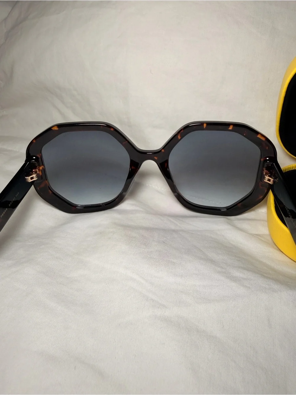 Marc Jacobs Tortoiseshell Octagon Sunglasses with Blue Gradient Lenses